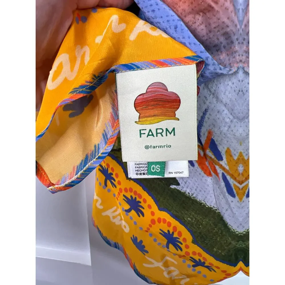 NEW Farm Rio Silk Wrap Printed Women's Long Multi Functional Scarf Yellow